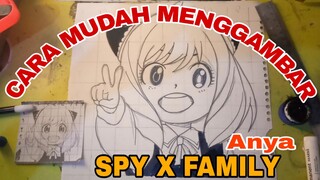 cara mudah menggambar anime SPY X FAMILY