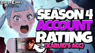 SEASON 4 ACCOUNT REVIEW + RATING KABUKI'S F2P ACCOUNT! - Black Clover Mobile