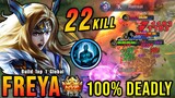 22 Kills!! Offlane Monster Freya with Petrify 100% Deadly - Build Top 1 Global Freya ~ MLBB