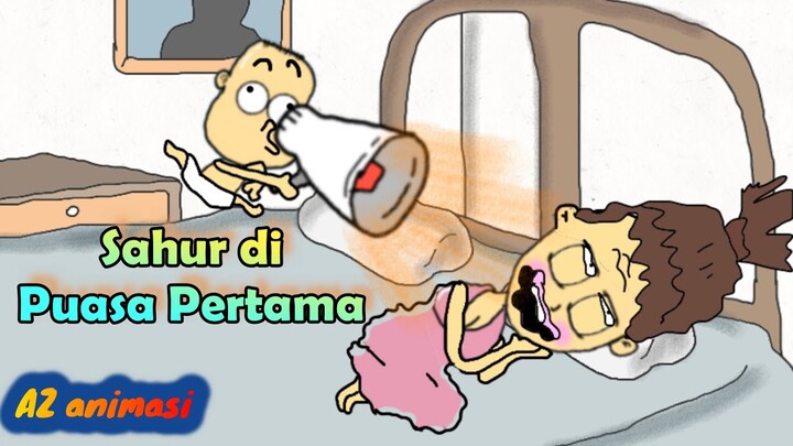 Kartun Lucu, Sahur di Puasa Pertama - Funny Cartoon