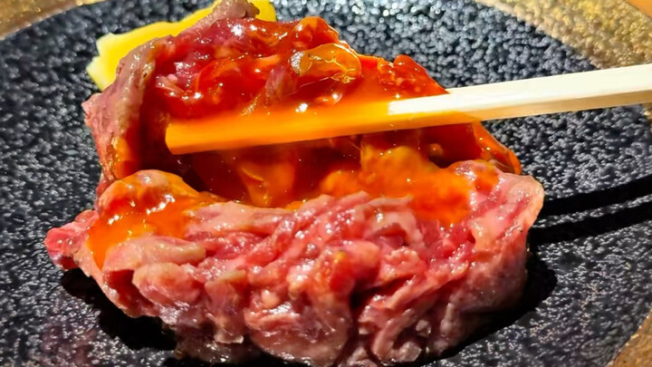 Folded scallion and beef tongue, salt-grilled!