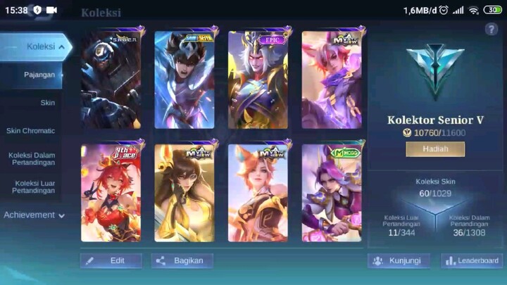 Skin Mobile legend bang bang yang saya miliki