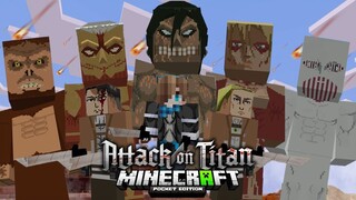 รีวิวแอดออน "ผ่าพิภพไททันสุดเฟี้ยว" ใน Minecraft มือถือ?🔥 (Attack On Titan) | Minecraft Addon