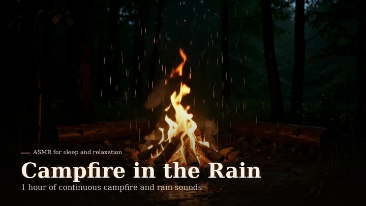 【ASMR】雨声与篝火 🌧️🔥 助眠白噪音 | 1小时沉浸式放松  - Rain & Fire Sounds | 1 Hour Audio Therapy