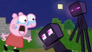 Baby Enderman & Peppa Pig Plays Minecraft Funny Animation Parody