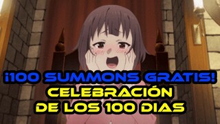 ¡100 SUMMONS GRATIS Y OTROS REGALOS! CELEBRACIÓN DE LOS 100 DIAS - KONOSUBA DIAS FANTASTICOS