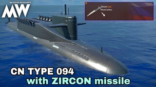 Modern Warships: CN TYPE 094 Submarine equipped with Zircon missile. online match gameplay