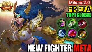 NEW META Freya Top 1 Global Full Gameplay by Mikasa 2.0 | Mobile legends Bang Bang