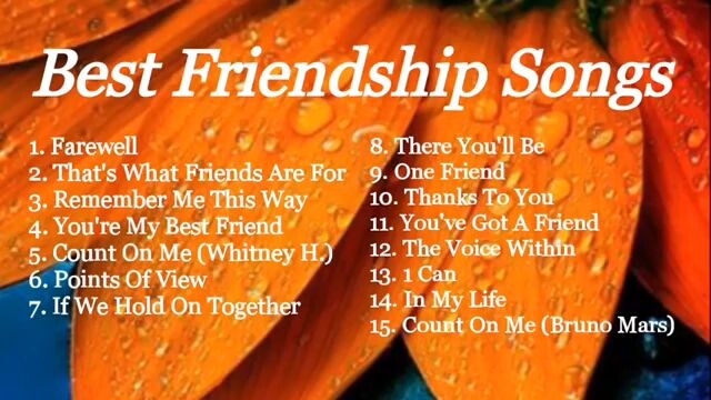 bEst soNgs for FRIENDSHIP