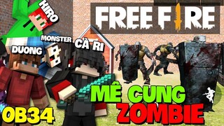 KiraMC Lần Đầu Chơi Free Fire Và Thử Thách Xây Mê Cung Chạy Trốn Đại Dịch Zombie OB34 !!