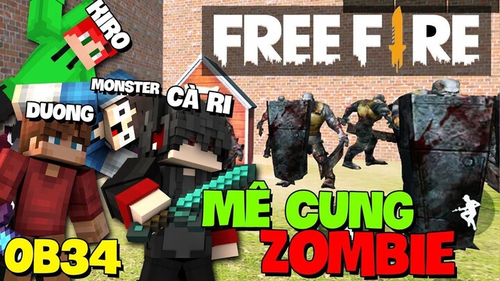 KiraMC Lần Đầu Chơi Free Fire Và Thử Thách Xây Mê Cung Chạy Trốn Đại Dịch Zombie OB34 !!