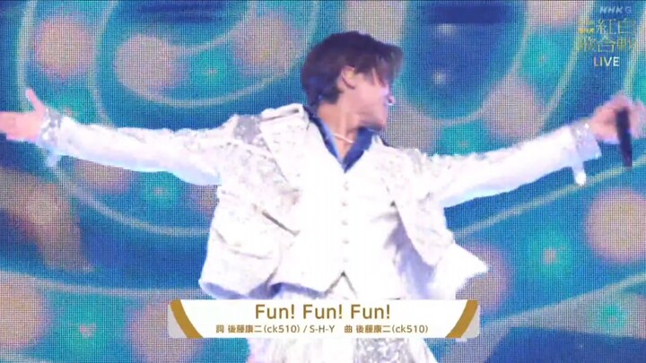 ED73 Conan "Fun! Fun! Fun!" versi live di acara Kōhaku Uta Gassen