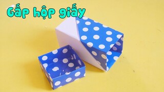 Cách làm hộp quà bằng giấy cực dễ - Cách Gấp Hộp Quà đơn giản Gấp giấy Origami -hộp bằng giấy a4