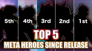 TOP 5 POPULAR META HEROES SINCE RELEASE