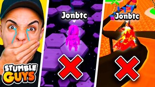 PROHIBIDO TOCAR el COLOR de la SKIN en MAPAS de STUMBLE GUYS..😱 *reto*