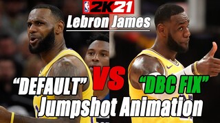 Lebron James NBA2K21 Jumpshot Default vs DBC Fix Comparison