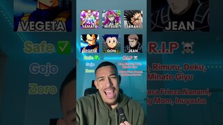 SAVE 1 CHARACTER, THE REST GO ☠️ #onepiece #dragonball #jujutsukaisen #attackontitan #myheroacademia