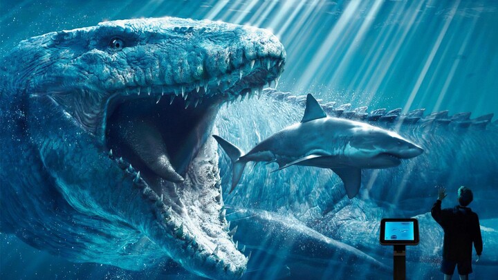 Dalam “Jurassic World”, di hadapan mosasaurus, tyrannosaurus rex hanyalah sekadar santapan baginya!