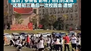 At the sports meet, a girl ran across the track and collided with an athlete! She must think she's s