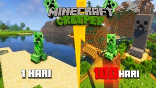 100 Hari Di Minecraft Tapi Kita Jadi Creeper!! Membuat Monument Creeper Raksasa!!