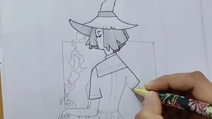 How to draw witch girl || Step by step drawing || #art #illustration #witch #drawing