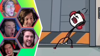 Gamers react to : Lift [Henry Stickmin Completing the Mission]