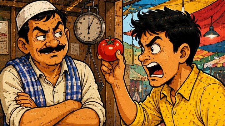 ক্রেতা বনাম বিক্রেতার দামাদামি যুদ্ধ! 😂  টমেটোর #shorts