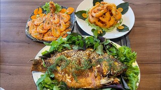 Cá Rô Khổng Lồ Chiên Xù - Tôm 2 Món | Gợi Ý Món Ngon Ăn Tại Nhà