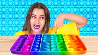 100 LỚP POP IT || Pop It, Đồ Ăn Và Ý Tưởng DIY Ngộ Nghĩnh Đầy Màu Sắc Từ 123 GO! GOLD