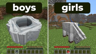 boys vs girls playing minecraft