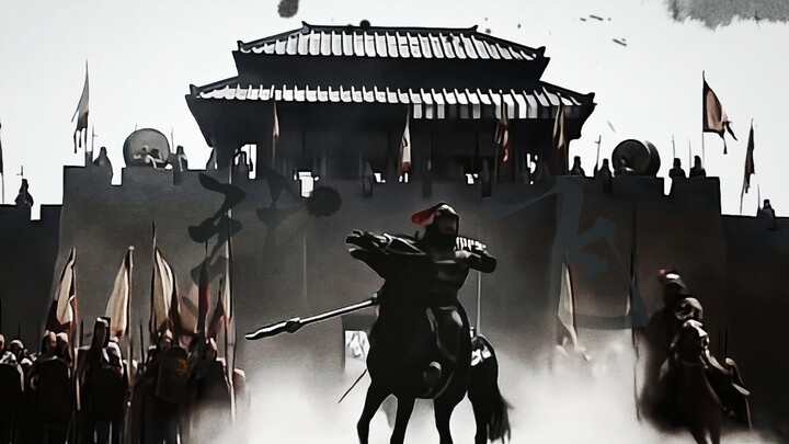 World famous painting "Zhang Fei reins in his horse"