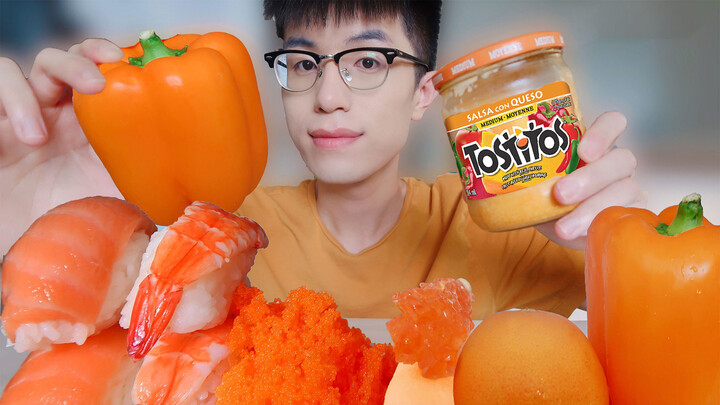 ASMR| พริกหวานกับซอสชีส ไข่ปลา แซลมอน ฯลฯ...