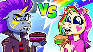 TETANGGA BARU KAMI UNICORN! || Momen Lucu Unicorn Gelap vs Unicorn Pelangi oleh Sepasang Pir