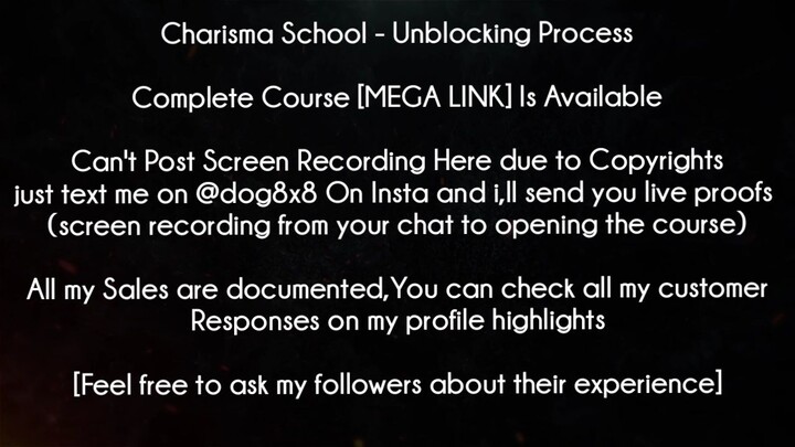 Charisma School Course Unblocking Process download