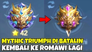 SISTEM MYTHIC BINTANG DAN TRIUMPH DI BATALIN ! GAGAL DAPAT SKIN MYTHIC LIMITED ?