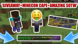 RANK GIVEAWAY + MINECON 2016 CAPE + AMAZING SOTW | Minecraft HCF