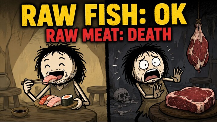 Why We Eat Raw Fish But Never Raw Meat | The Real Reason | ancient human