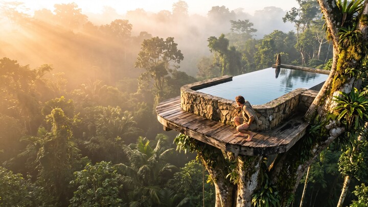 Building a Luxury Infinity Pool on Top of a Giant Jungle Tree 🌴💧