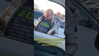 Karen furious at this dad sitting in his car | Reaction World Shorts