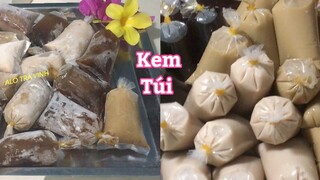 Kem Cà Phê- Cách làm kem túi 3 vị Cà phê, Cà phê sữa, Mi lô mát lạnh mùa hè