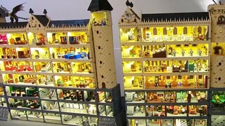 Cảnh ba chiều hoành tráng của Lâu đài Harry Potter Hogwarts được xây dựng bằng Lego