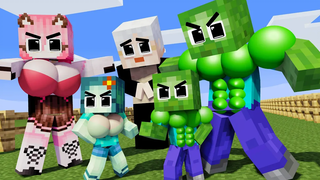 Monster School POLICE BABY ZOMBIE SUPERHERO - Minecraft แอนิเมชั่น