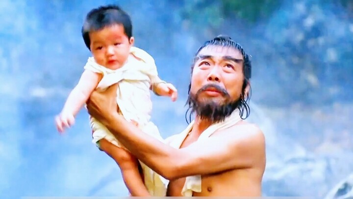 An old Taoist priest is bathing by the river when a wooden basin floats down from upstream, and insi