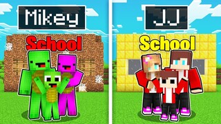 Maizen FAMILY SCHOOL vs Mikey FAMILY SCHOOL in Minecraft! - Parody Story(JJ TV)