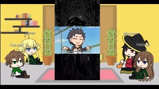 Isekai quartet react to Subaru,Ainz