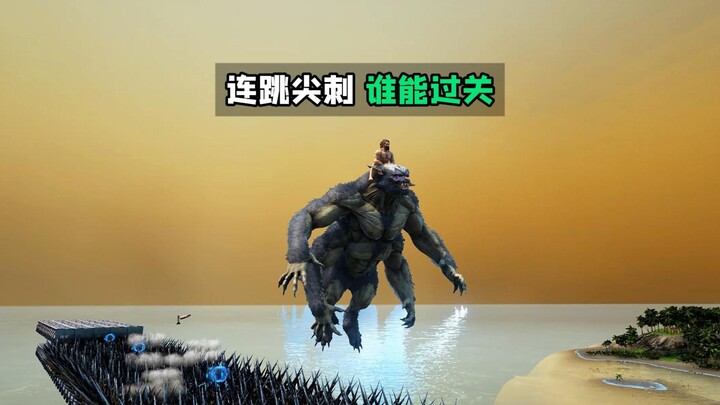 Ark’s ancient creatures leap over spike mats—primitive humans are back on their feet!