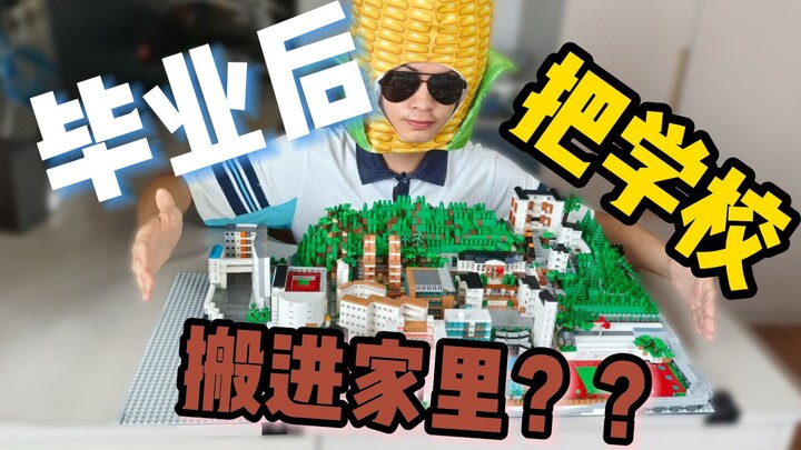 高中毕业后，用了9547颗零件让母校屹立于家中！！！！