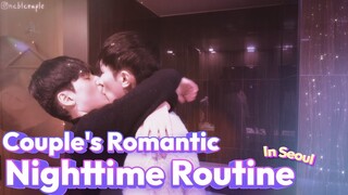 Gay Couple's Romantic Nighttime Routine at Seoul Hotel ❤️ BOYS Daily VLOG🌙【BL Nic & Cheese】