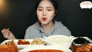 Thịt kho kim chi, thịt băm nướng ăn với cơm và đồ ăn kèm 1 #amthuc