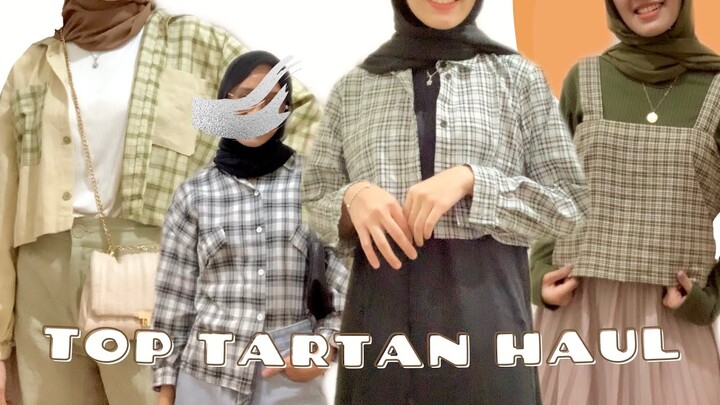 SHOPEE HAUL TOP/ATASAN TARTAN DIBAWAH 100K!!!